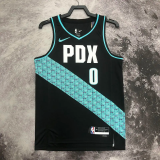 22-23 Trail Blazers LILLARD #0 Black City Edition Top Quality Hot Pressing NBA Jersey