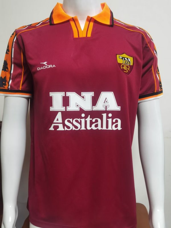 1998-1999 Roma Home Retro Soccer Jersey