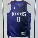 23-24 Kings MONK #0 Purple Top Quality Hot Pressing NBA Jersey (Trapeze Edition)飞人版