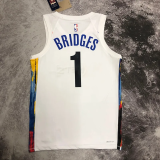22-23 NETS BRIDGES #1 White City Edition Top Quality Hot Pressing NBA Jersey