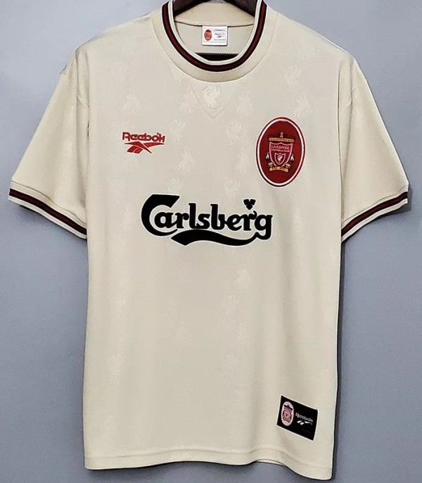 1996-1997 LIV Away Retro White Soccer Jersey