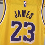 2023 LAKERS JAMES #23 Yellow Top Quality Hot Pressing Kids NBA Jersey