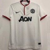 2013-2014 Man Utd Away White Retro Soccer Jersey