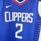 2023 Clippers LEONARD #2 Blue Top Quality Hot Pressing Kids NBA Jersey