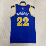 22-23 WARRIORS WIGGINS #22 Blue Top Quality Hot Pressing NBA Jersey (Retro Logo)
