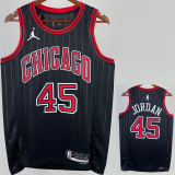 22-23 BULLS JORDAN #45 Black Top Quality Hot Pressing NBA Jersey (Trapeze Edition)