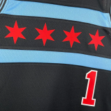 2019 BULLS ROSE #1 Black City Edition Top Quality Hot Pressing NBA Retro Jersey