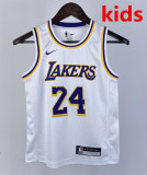2023 LAKERS BRYANT #24 White MAMBA Top Quality Hot Pressing Kids NBA Jersey