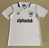 2001 Santos FC Home White Retro Soccer Jersey