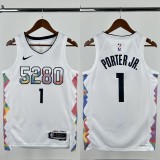 24-25 Nuggets PORTERJR. #1 White City Edition Top Quality Hot Pressing NBA Jersey