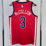 22-23 Pelicans McCOLLUM #3 Red Top Quality Hot Pressing NBA Jersey (Trapeze Edition) 飞人版