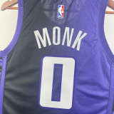 23-24 Kings MONK #0 Purple Top Quality Hot Pressing NBA Jersey (Trapeze Edition)飞人版