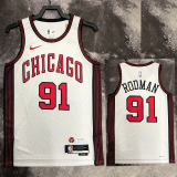 22-23 Bulls RODMAN #91 White City Edition Top Quality Hot Pressing NBA Jersey