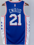 22-23 76ERS EMBIID #21 Blue Top Quality Hot Pressing NBA Jersey