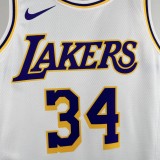24-25 Lakers O'Neal #34 White Top Quality Hot Pressing NBA Jersey(圆领)