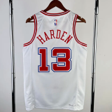 23-24 ROCKETS HARDEN #13 White City Edition Home Top Quality Hot Pressing NBA Jersey