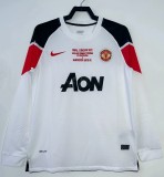 2010-2011 Man Utd Away Long Sleeve Retro Soccer Jersey