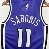 24-25 KINGS SABONIS #11 Purple Retro Top Quality Hot Pressing NBA Jersey(V领）