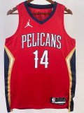 22-23 Pelicans INGRAM #14 Red Top Quality Hot Pressing NBA Jersey (Trapeze Edition)