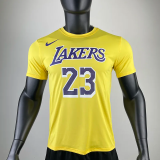 2023 LAKERS JAMES #23 Yellow Quick drying T-shirt