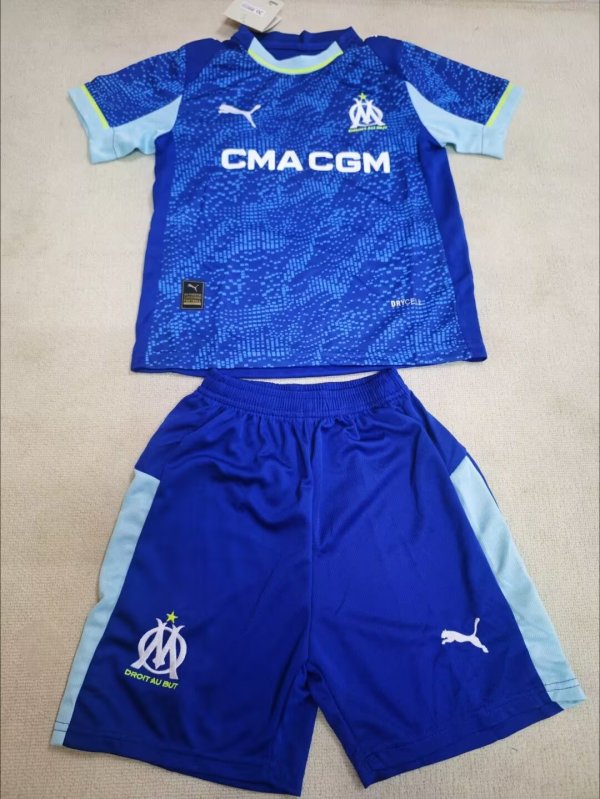 25-26 Marseille Third Kids Soccer Jersey 1:1 Thai Quality