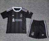 25-26 LIV Black GoalKeeper Kids Soccer Jersey 1:1 Thai Quality
