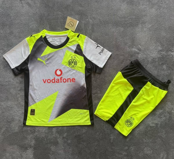 25-26 Dortmund Away Kids Soccer Jersey