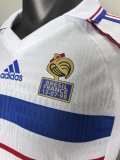 1998 France Away White Player Version Retro Soccer Jersey*球员