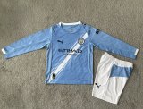 25-26 Man City Home Long Sleeve Kids Soccer Jersey (长袖)