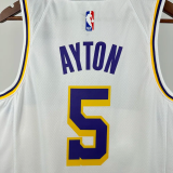 22-23 Lakers AYTON #5 White Top Quality Hot Pressing NBA Jersey(圆领)