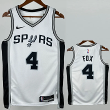 22-23 SA Spurs FOX #4 White Top Quality Hot Pressing NBA Jersey