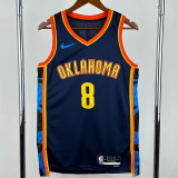 24-25 OKC Thunder WILLIAMS #8 Black City Edition Top Quality Hot Pressing NBA Jersey
