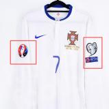 2014 Portugal Away Player Version Long Sleeve Retro Soccer Jersey 1:1 Thai Quality*长袖球员