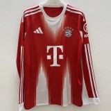 25-26 Bayern Home Special Edition Font Long Sleeve Fans Soccer Jersey (长袖球迷印特别版字体)