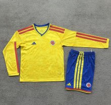 2026 World Cup Colombia Home Long Sleeve Kids Soccer Jersey (长袖)