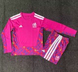 25-26 Mexico Goalkeeper Long Sleeve Kids Soccer Jersey (长袖)