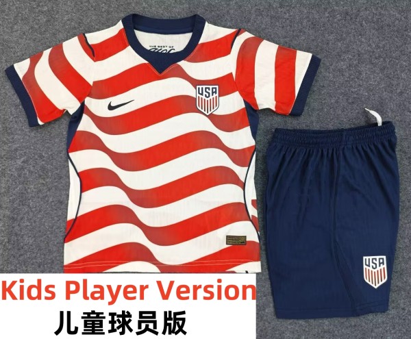 2026 USA Home Player Version Kids Soccer Jersey (球员童装)