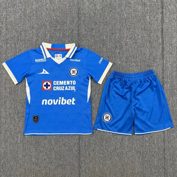 26-27 Cruz Azul Home Kids Soccer Jersey