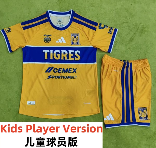 26-27 Tigres UANL Home Kids Player Version Soccer Jersey (球员童装)