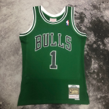 2008-09 BULLS ROSE #1 Green Retro Basketball Jersey
