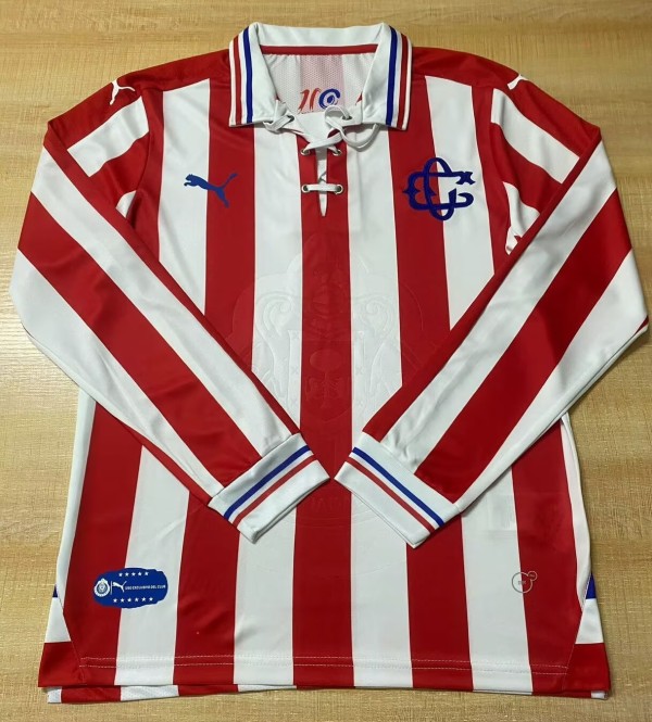 Chivas 110th Anniversary Commemorative Edition Home Long Sleeve Fans Soccer Jersey