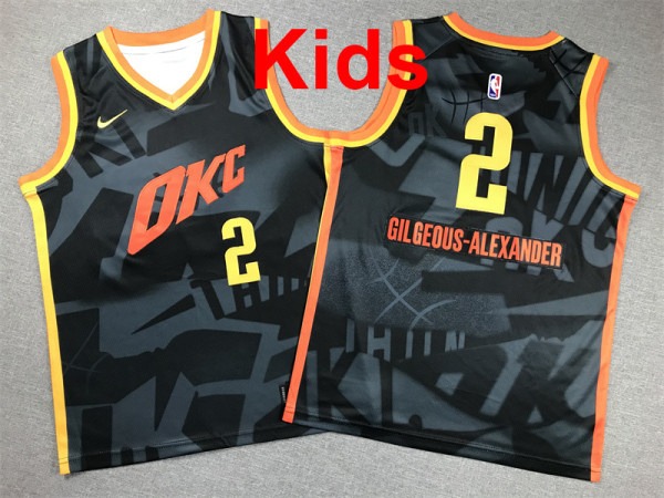2026  OKC Top Quality Hot Pressing Kids NBA Jersey