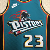 22-23 Pistons IVEY #23 Blue Top Quality Hot Pressing NBA Jersey (Retro Logo)