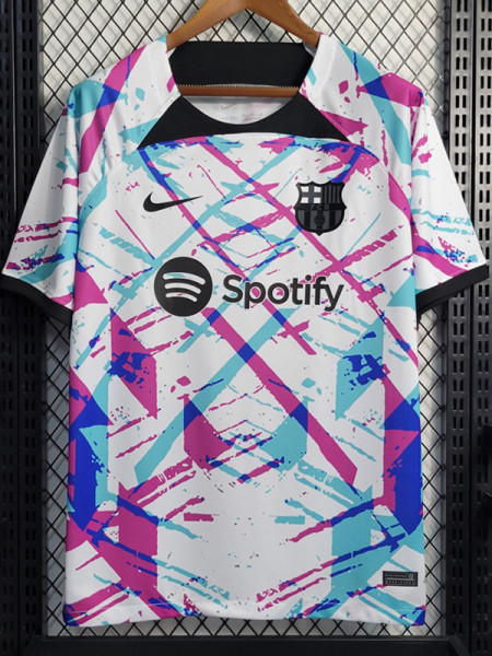 2023 BAR White Training Shirts (紫蓝条纹)