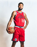 24-25 Clippers GEORGE #13 Red Top Quality Hot Pressing NBA Jersey (Trapeze Edition) 飞人版