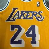 2007-2008 LAKERS BRYANT #24 Yellow Retro Top Quality Hot Pressing NBA Jersey (圆领）