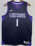 2017-18 SUNS BOOKER #1 Royal Blue City Edition Top Quality Hot Pressing NBA Jersey