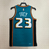 22-23 Pistons IVEY #23 Blue Top Quality Hot Pressing NBA Jersey (Retro Logo)