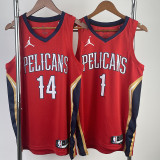 22-23 Pelicans INGRAM #14 Red Top Quality Hot Pressing NBA Jersey (Trapeze Edition) 飞人版