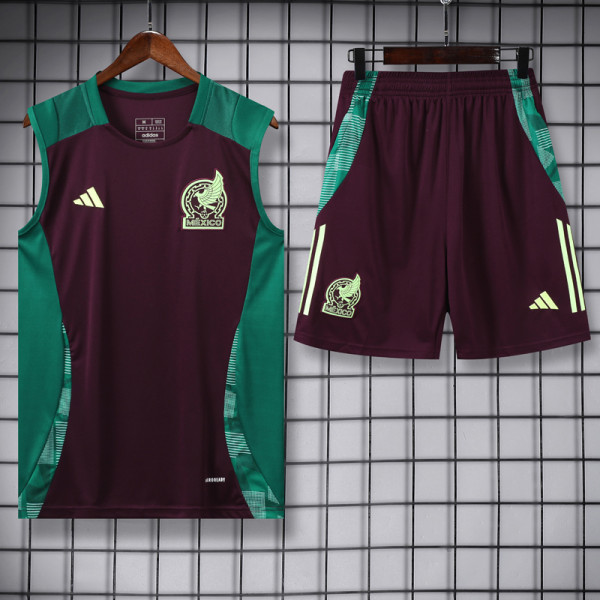 24-25 Mexico Maroon Tank top and shorts suit